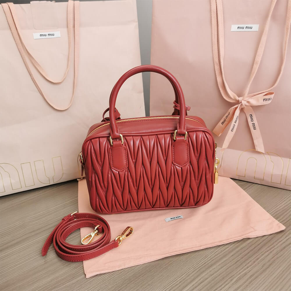 Matelasse nappa leather top-handle bag